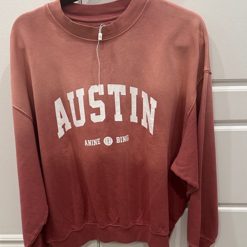 Anine Bing Mauve 'Austin' Crewneck Sweatshirt
